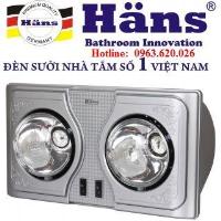 Đèn sưởi nhà tắm Hans 2 bóng (H2B)